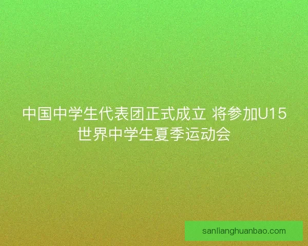 中国中学生代表团正式成立 将参加U15世界中学生夏季运动会